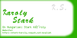 karoly stark business card
